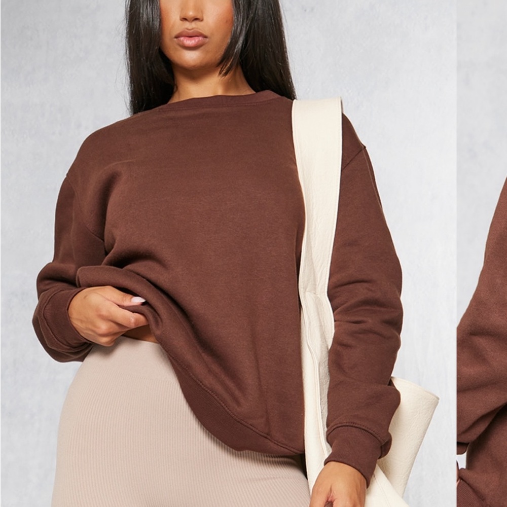 PrettyLittleThing Brown Sweatshirt
